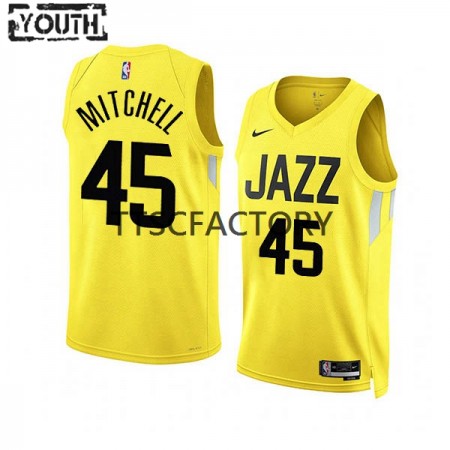 Dres Utah Jazz Donovan Mitchell 45 Nike 2022-23 Icon Edition Žuta boja Swingman - Dječji